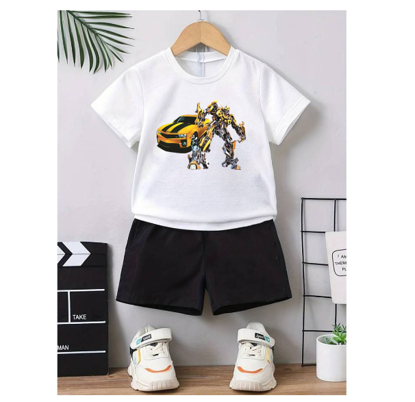 Boy Clothes Corp Terno for Kids Boys Fashion Sando Shorts Set Summer Tshirt  S24