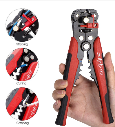 Automatic Wire Stripper Cutter Crimping Tool Auto Self-Adjusting Pliers Cut Up To 24 AWG