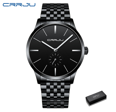 CRRJU men's watch casual fashion simple design quartz movement business style sports waterproof 2166 M07