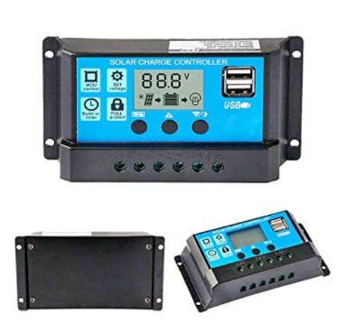 10A 12V 24V LCD Display PWM Solar Charge Controller Dual USB