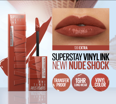 Maybelline Superstay Vinyl Ink Liquid Lipstick (Nude Shock, Long Lasting, Waterproof) Extra