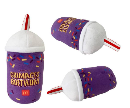 Sta5 McDonalds Grimace Shake Yellow Hat Plush Dolls Gift For Kids Home Decor Milkshake Stuffed Toys For Kids