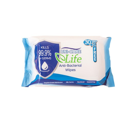 Uni-Care Life Anti-Bacterial Wipes 32's