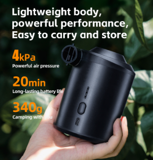 ROCKBROS Dual-use Electric Air Pump For Airbed 4Kpa High Pressure Air Inflator Ultralight Portable Swimming Pool Air Compressor
