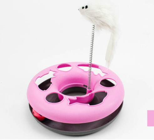 Cat 2 Layer Interactive Turntable Spring Toys