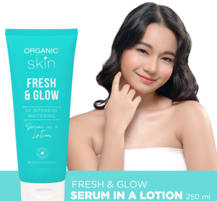 Organic Skin Japan Fresh & Glow 4x Intensive Whitening Serum in a Lotion with Vitamin C (250ml)