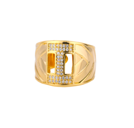 Fashion Initial Letter Rings For Women Finger Adjustable A-Z Alphabet Ring Jewelry I