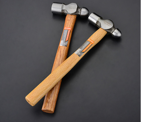 Harden 0.45kg - 0.91kg Ball Peen Hammer with Oak Wood Handle Forged fine grain steel head hardened