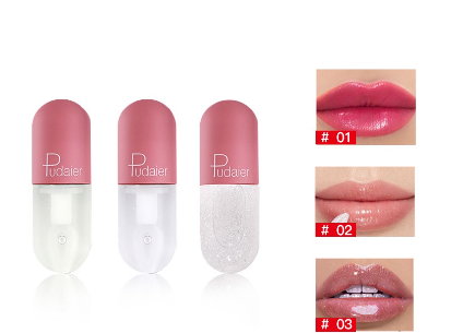 Pudaier 3 Color Mini Capsule Lip Tint High Temperature Flashing Transparent Moisturizing Lipstick Not Fade