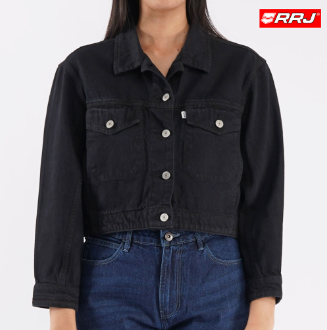 RRJ Ladies Basic Denim Jacket Boxy Fitting for Women Trendy Fashion High Quality 111947 Black