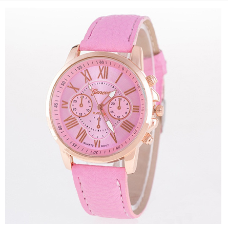 Geneva double face belt watch multi color leisure quartz Roman lettered fake three eye men's and women's universal watch M6