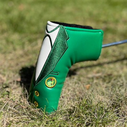 Green Jacket Golf Club Putter Head Cover PU Leather Thickened Plush Inside Waterproof