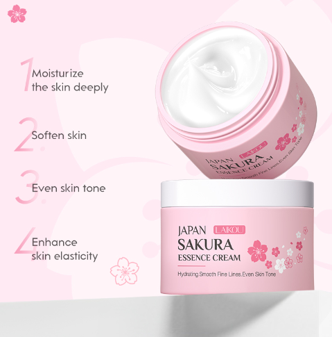 LAIKOU FDA Sakura Essence Face Cream Hydrating Repair Anti Winkle Whitening Moisturizing Cherry Blossoms Skin Care