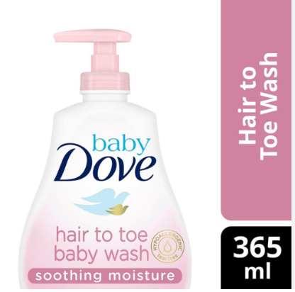 Baby Dove Hair to Toe Wash Soothing Moisture 365ml for Irritable Skin