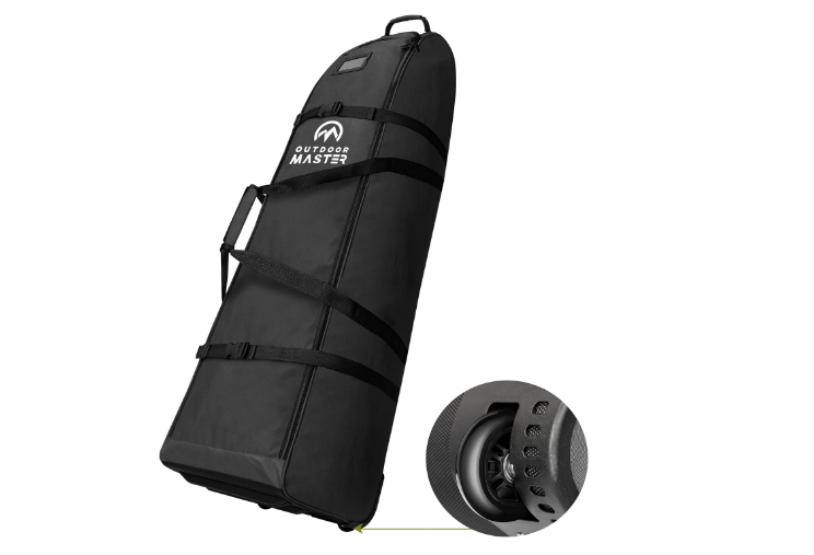 OutdoorMaster Padded Golf Travel Bag with Reinforced Wheels, 900D Heavy Duty Oxford Wear-Resistant and Waterproof Golf Travel Case, Soft-Sided Golf Club Bag