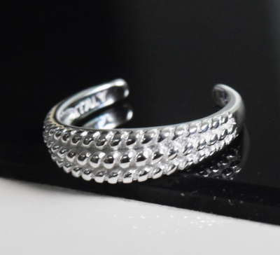 Italy Sterling Silver Classic Design Toe Ring