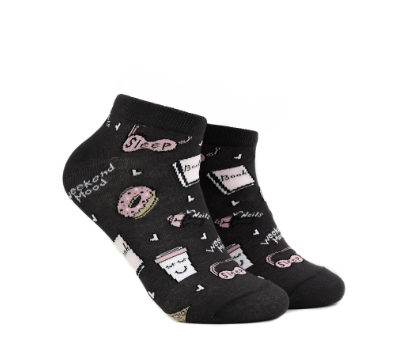 Iconic Socks Books Pattern Women's Ankle Socks