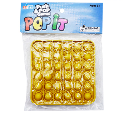 Push and Pop Game Square Yellow Fidget Toy