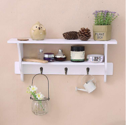 Modern Simple Wall Shelf Wall Hanging Decoration Creative Clapboard With Hook