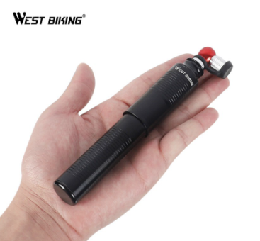 WEST BIKING Portable Bicycle Pump Hand Air Aluminum Alloy Presta Schrader Mini Cycling Inflator