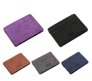 Men Money Clip Wallet Zipper Coins Wallet Purse Slim Wallet ID Credit Card Case