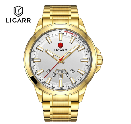 LICARR Original Brand Men's Watches Top Luxury Casual Business Stainless Steel Men Watch Quartz Sport Waterproof 9517 02