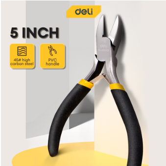 Deli 5'' Sharp Mini Diagonal Side Cutting Pliers Cable Wire Cutter Repair Hand Tool EDL20025