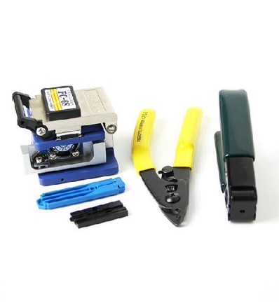 5 In 1 FTTH Fiber Optic Tool Kit with FC-6S Fiber Cleaver and Double Port Miller Stripping  Pliers Wire Stripper Use Ftth Fttx