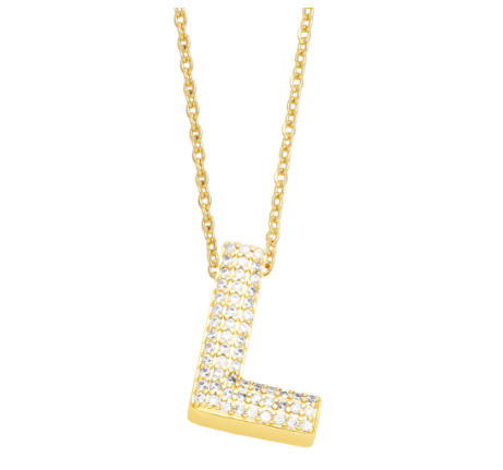 Fashion Clear Crystal A-Z Initial Necklace for Women Copper Gold Plated 26 Letters Pendant Name Jewelry Gifts L