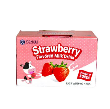 Yonsei Strawberry Flavored Milk Drink 190mL x 6pcs