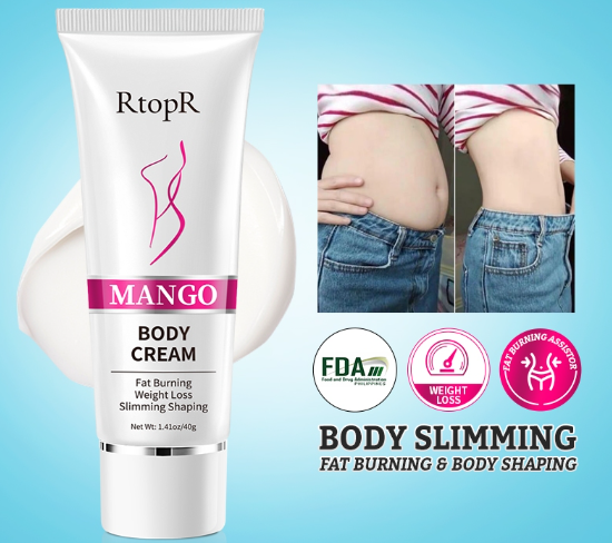 RtopR Mango Slimming Weight Lose Body Cream Shaping Create Beautiful Curve Firming Cellulite 40G