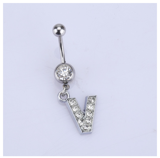 26 Letter A To Z Style Charm Stainless Steel Body Piercing JewelryCrystal Rhinestone Navel Belly Button Ring V