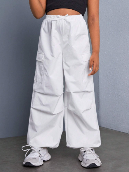 SHEIN Tween Girl's Casual Loose Solid Color Jogger Pants