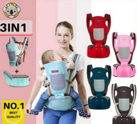 3 in 1 Baby Carrier with Hip Seat (Detachable)