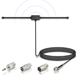 DAB FM Radio Antenna FM Dipole Aerial Audio Plug Connector For Stereo Receiver