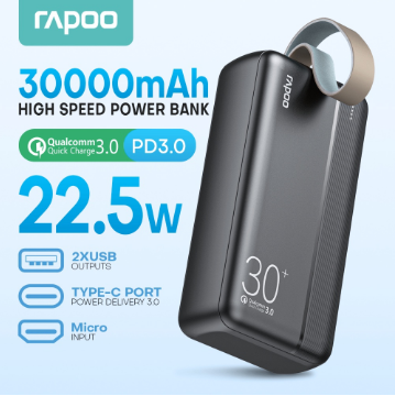 Rapoo 18W Original Powerbank Fast Charging 10000mah 20000mah 30000mah 50000mah