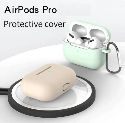 Earphone Case for AirPods Pro Case Wireless Bluetooth Earphone Protective Silicone Cover with Carabiner Headphone Accessories