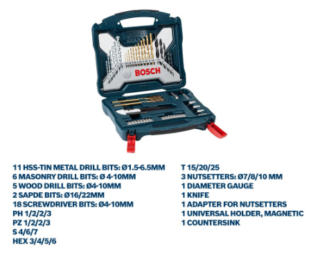 Bosch 50 pcs Bosch X-Line Titanium Set - Tools/Accessories