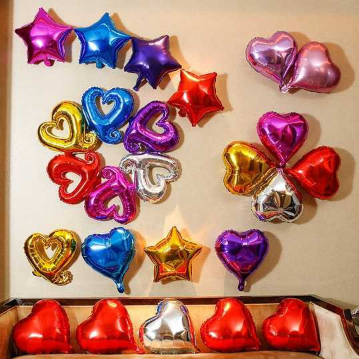 5inch Foil Heart Balloon 2PCS Shape Balloon Birthday Party Wedding Valentine's Happy Party Needs