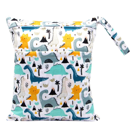 Diaper Wet Dry Bags Duble Zipper Printed Portable Waterproof Dag Storage Bag Swimwear Bag  30x36cm