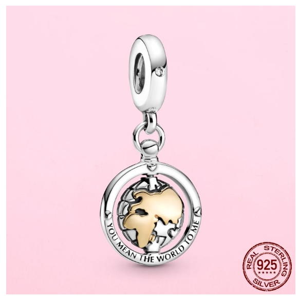 925 Sterling Silver Flamingo Leaf Rose Flower Charm CZ Luxury Pandora Pendant Fit Pandora Bracelet Necklace For Women DIY Making S18