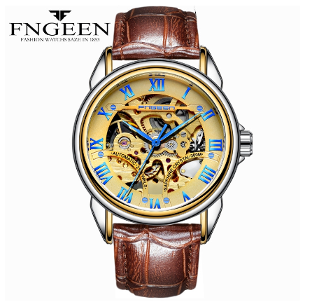 FNGEEN 0009 Men's Automatic Mechanical Watch SILVER WHITE GOLD