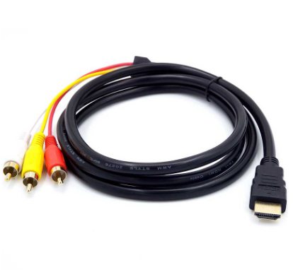 HDMI Cable Male to 3RCA AV Composite Male M/M Connector Adapter Cable Cord Transmitter
