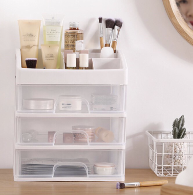 Big Plastic Makeup Drawer Organizer with Drawer 3 Tier Layer High quality Make up Organizer
