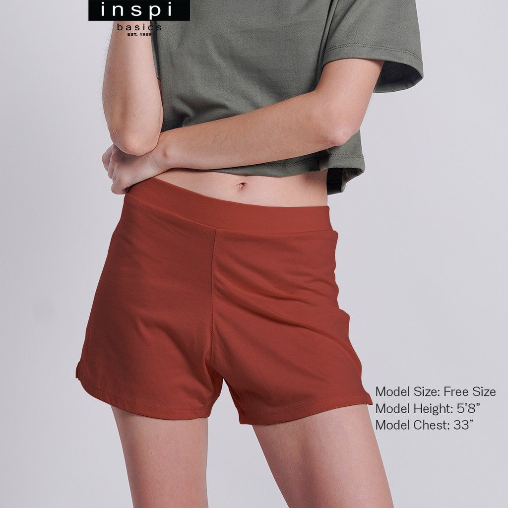 INSPI Basics Highwaist Shorts for Woman Cycling Short for Women Aesthetic Workout clothes Trendy IXB (Rust)