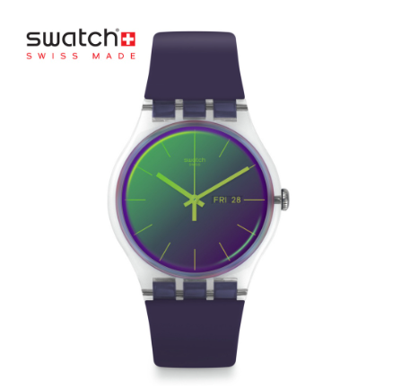 Swatch New Gent Polapurple SUOK712 Purple Silicone Strap Watch