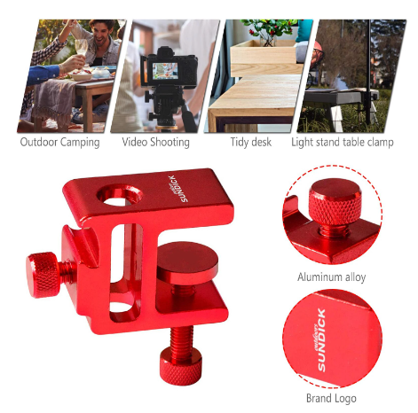 Camping Lamp Stand Clip Aluminum Alloy Table Clamp for Outdoor Light Pole Fixing Clip Outdoor Camping Accessories