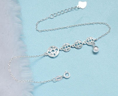 92.5 Italy Sterling Silver Cute Charms Ladies Anklet