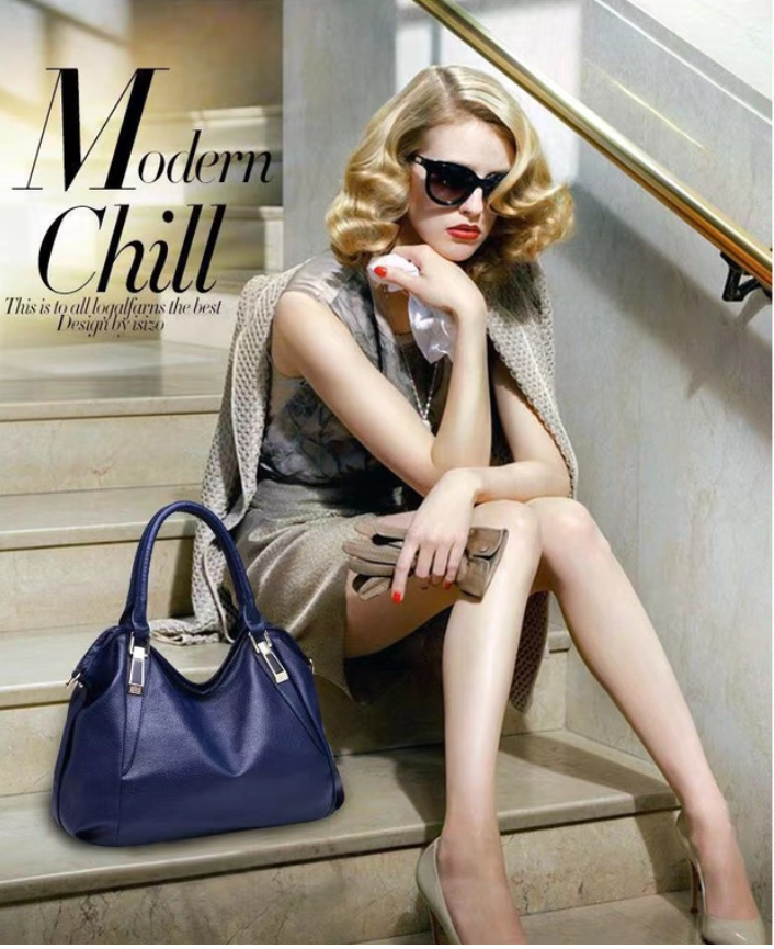 Trendy fashion soft leather hand-held shoulder / messenger bag women's bag