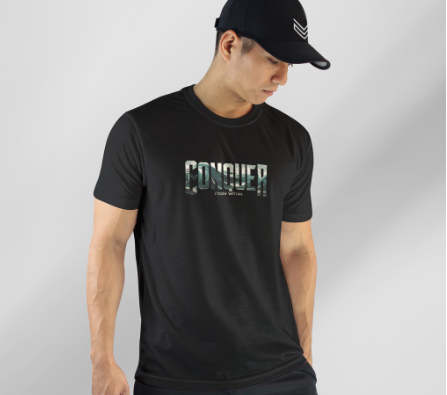 Limitless Conquer Spun Tex Shirt Men's Casual Comfort Tee for Everyday Wear, Light Gym Workout